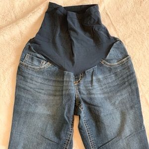 Maternity denim Bermuda shorts